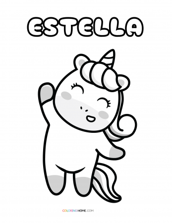 Estella unicorn coloring page
