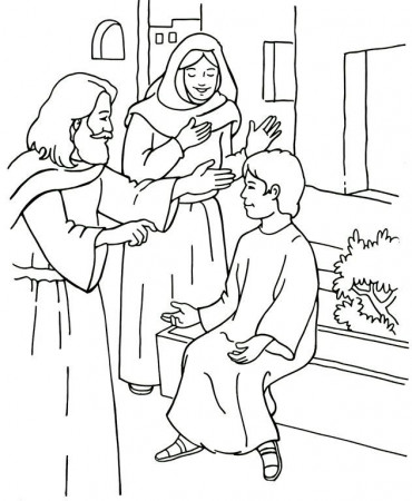 Jesus Heals The Sick Coloring Page - Coloring Pages for Kids and ...