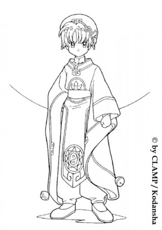 SAKURA coloring pages - Sakura the Card Captor and Kereberus