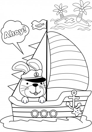 Printable Boat Coloring Pages For Kids. Add some color to that boat!