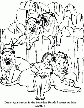 Daniel And The Lions Den Coloring Page - Coloring Pages for Kids ...
