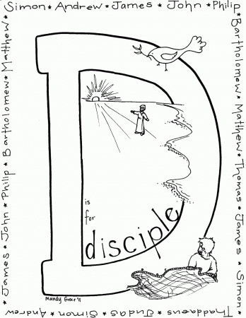 D is for Disciple" Coloring Page