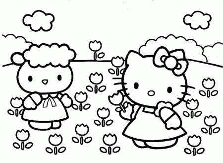 coloring pages hello kitty summer | Kids Activities