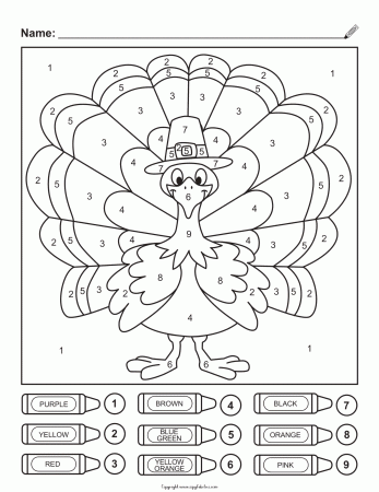 10 Festive Fall Color By Number Coloring Pages - I Spy Fabulous