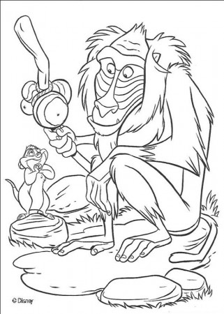Rafiki the monkey coloring pages - Hellokids.com