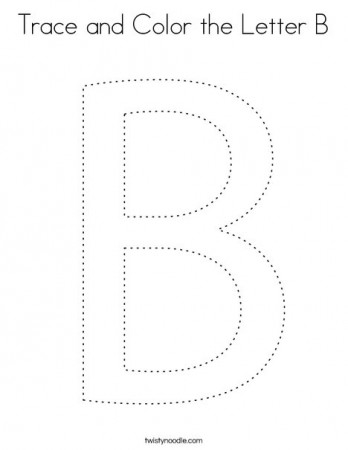 Trace and Color the Letter B Coloring Page - Twisty Noodle
