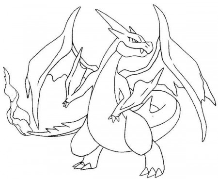 Pokemon mega charizard x coloring pages