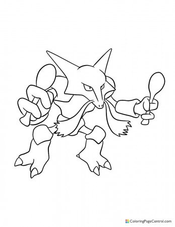 Pokemon - Alakazam Coloring Page | Coloring Page Central