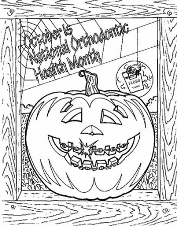 Ortho Themed Halloween Coloring Pages-Free Download | Vancouver Orthodontic  Specialists, PLLC