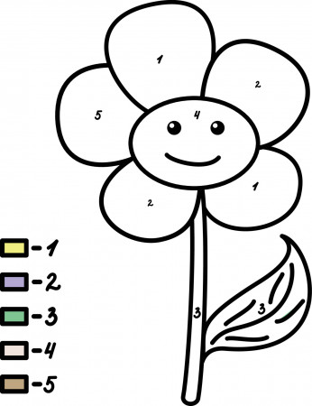 Coloring book for children - flower, color by number.Vector illustration  for children. 6490784 Vector Art at Vecteezy