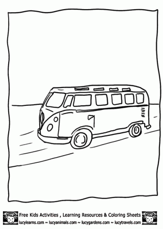 Free Car Coloring Pages VW Camper Van,Lucy's Camping Coloring | Vw art,  Cars coloring pages, Vw bus