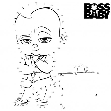 Boss Baby Dot To Dots Coloring Page - Free Printable Coloring Pages for Kids