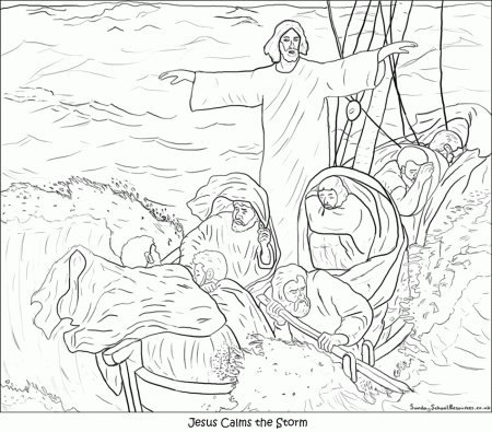 Jesus Calms Storm Coloring Page Coloring Page For Kids | Kids Coloring
