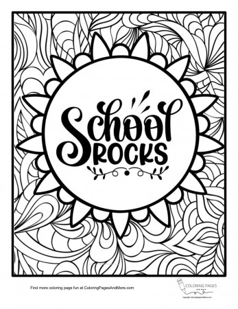 School Rocks Coloring Page - Coloring Pages and More