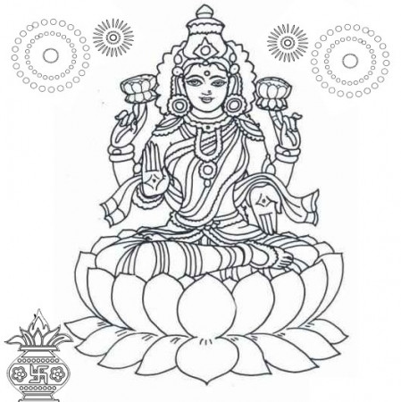 goddess lakshmi coloring pages - Clip Art Library