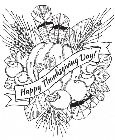 Happy Thanksgiving Day Coloring Page - Free Printable Coloring Pages for  Kids