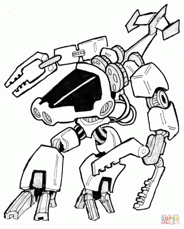 Sci-Fi Robot - Space Crab coloring page | Free Printable Coloring Pages