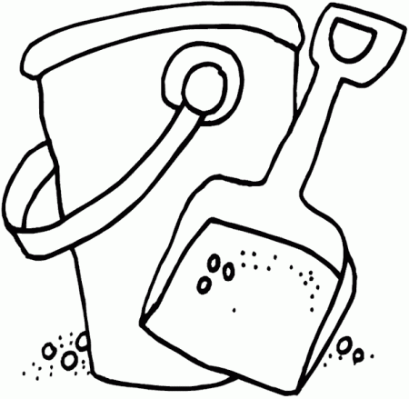 Pail and Shovel Coloring Page - Get Coloring Pages