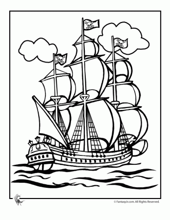 Pirate ship coloring pages to download and print for free