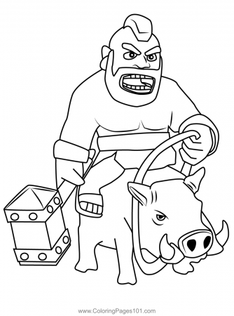 Hog Rider Clash of Clans Coloring Page for Kids - Free Clash of the Clans  Printable Coloring Pages Online for Kids - ColoringPages101.com | Coloring  Pages for Kids