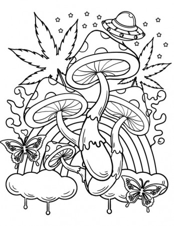 Trippy Coloring Pages / Magic Mushroom Printable PDF / Digital - Etsy