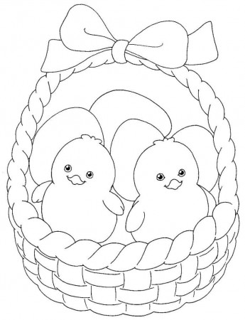 Chicks in Easter Basket Coloring Page - Free Printable Coloring Pages for  Kids