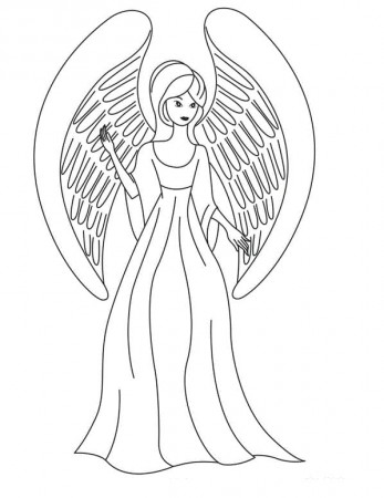 Amazing Angel Coloring Page - Free Printable Coloring Pages for Kids