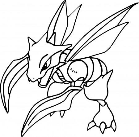 Scyther Pokemon coloring page - free printable coloring pages on coloori.com