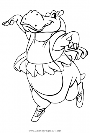 Hyacinth Hippo From Fantasia Coloring Page for Kids - Free Fantasia  Printable Coloring Pages Online for Kids - ColoringPages101.com | Coloring  Pages for Kids