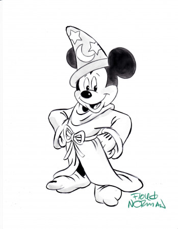 Floyd Norman Disney artist Mickey Mouse Fantasia original sketch - Fanboy  Expo Store