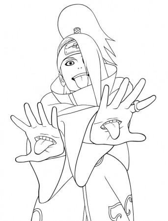 deidara smiling Coloring Page - Anime Coloring Pages