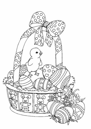Easter Basket Coloring Sheet - 99Worksheets