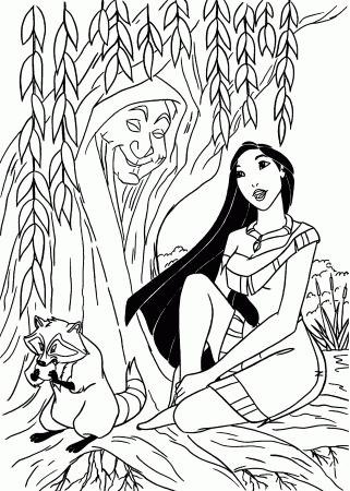 Pocahontas coloring pages for kids, printable free | Cartoon ...