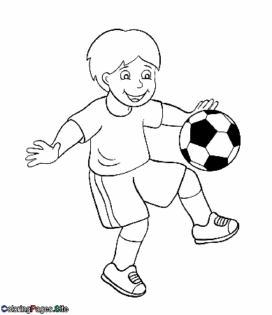 Boy bounces a soccer ball coloring page