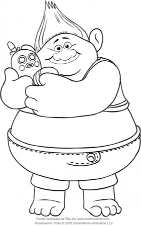 Biggie from the Trolls coloring pages