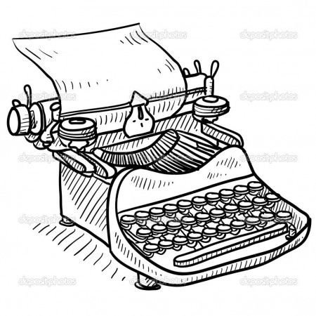 Retro manual typewriter sketch | Free art prints, Typewriter, Illustration