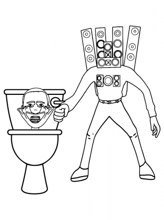 Skibidi Toilet and Speakerman Coloring Page - Free Printable Coloring Pages  for Kids
