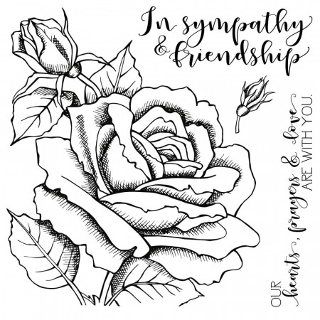 Colorado Craft Company Sympathy and Friendship Rose - Clear Stamp -  123Stitch