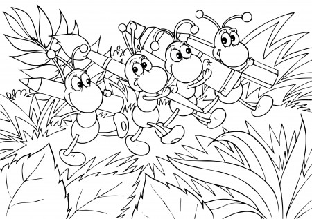 Ant Outline Drawing: Ant Outline Coloring Page, Cute Ant Clip Art ...