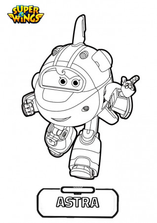 Astra from Super Wings running and pointing something Coloring Pages -  Cartoons Coloring Pages - Coloring Pages For Kids And Adults