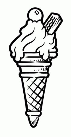 Ice Cream Cone with Chocolate Bar and a Cherry Coloring Pages - Ice Cream  Coloring Pages - Coloring Pages For Kids And Adults
