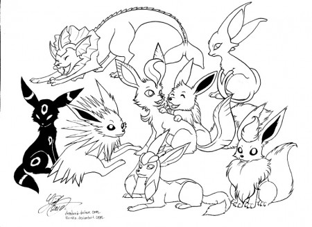 Pokemon Eevee Evolutions Coloring Pages - Coloring Cool