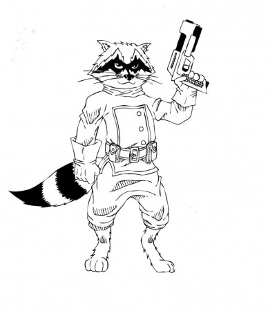 rocket the racoon drawing easy - Clip Art Library