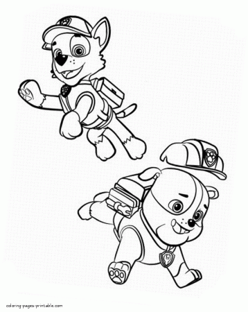Paw Patrol coloring & activity book. Chase and Rubble || COLORING-PAGES -PRINTABLE.COM