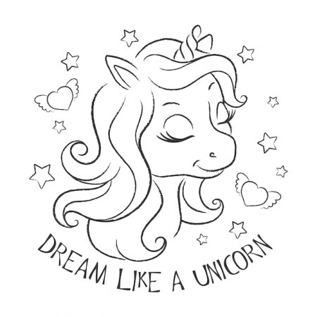 Premium Vector | Art. cute unicorn. coloring pages. fashion illustration  print in modern style for clothes or fabrics and books. dream like a  unicorn.
