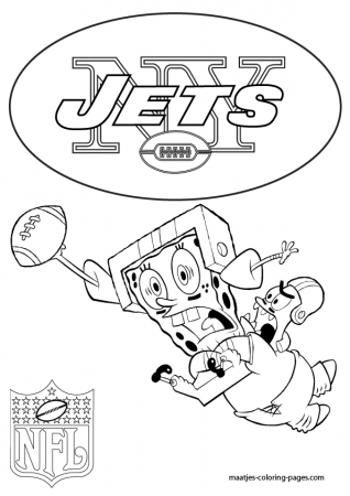 New York Jets - Patrick and Spongebob - Coloring Pages