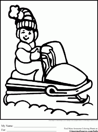 Free Printable Snowmobile Coloring Pages Sketch Coloring Page