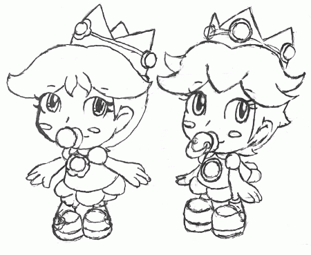 Peach And Daisy - Coloring Pages for Kids and for Adults