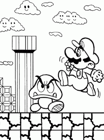 Super Mario Bros Game Coloring Page - Boys Coloring Pages, Mario ...