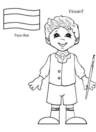 Vincent Pays Bas Kid from Around the World Coloring Page: Vincent ...